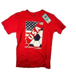 FIFA World Cup 2022 T-Shirt Men XL Red NEW USA Soccer Team Graphic Tee